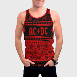 Майка-безрукавка мужская ACDC christmas sweater, цвет: 3D-красный — фото 2