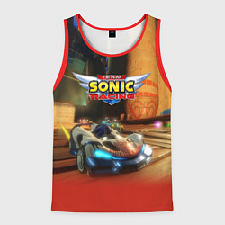 Майка-безрукавка мужская Team Sonic racing - video game, цвет: 3D-красный