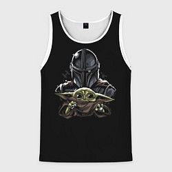 Майка-безрукавка мужская Мандолорец - Грогу, цвет: 3D-белый