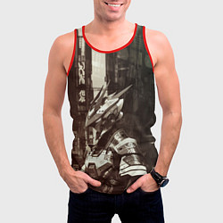 Майка-безрукавка мужская Кибернетический бронированный андроид, цвет: 3D-красный — фото 2