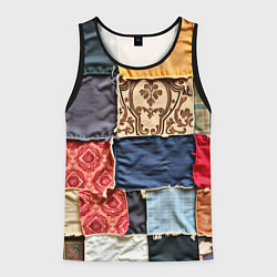 Майка-безрукавка мужская Яркий пэчворк, цвет: 3D-черный