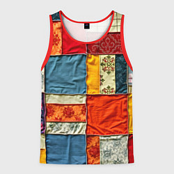 Мужская майка без рукавов Пэчворк из ярких тканей