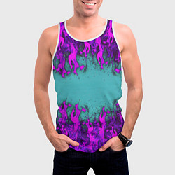 Майка-безрукавка мужская Фиолетовое пламя, цвет: 3D-белый — фото 2