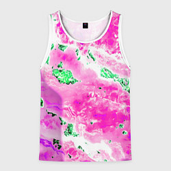 Мужская майка без рукавов Розово-зелёная абстракция