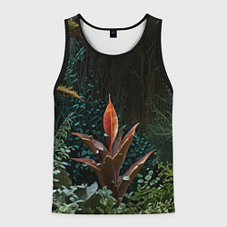 Майка-безрукавка мужская Объемные растения, цвет: 3D-черный