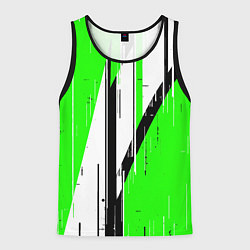 Мужская майка без рукавов Black and white vertical stripes on a green backgr