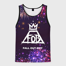Майка-безрукавка мужская Праздничный Fall Out Boy, цвет: 3D-черный
