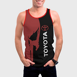 Майка-безрукавка мужская Toyota и череп, цвет: 3D-красный — фото 2