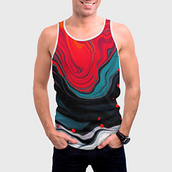 Майка-безрукавка мужская Абстракция эбру, цвет: 3D-белый — фото 2