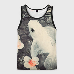 Майка-безрукавка мужская Рыбка с цветами - нейросеть, цвет: 3D-черный