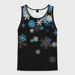 Мужская майка без рукавов Снежинки объемные