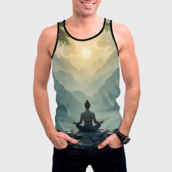 Майка-безрукавка мужская Медитация на рассвете, цвет: 3D-черный — фото 2