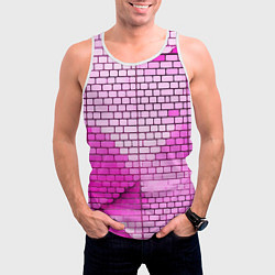 Майка-безрукавка мужская Розовые кирпичики, цвет: 3D-белый — фото 2