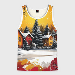 Мужская майка без рукавов Новогодний двор