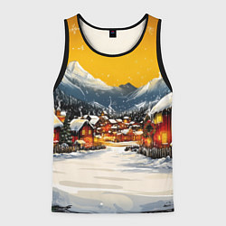 Мужская майка без рукавов Ламповый новый год - домики