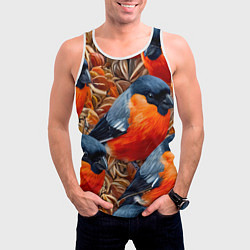 Майка-безрукавка мужская Снегири, цвет: 3D-белый — фото 2