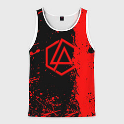 Майка-безрукавка мужская Linkin park краски всплеск текстура, цвет: 3D-белый