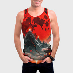 Майка-безрукавка мужская Японская черная гора, цвет: 3D-красный — фото 2