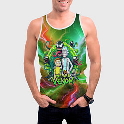 Майка-безрукавка мужская Рик и Морти - мы Веном мем, цвет: 3D-белый — фото 2