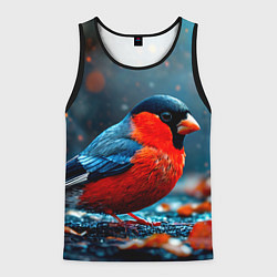 Майка-безрукавка мужская Обыкновенный снегирь, цвет: 3D-черный
