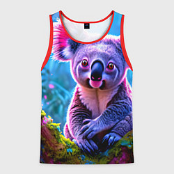 Майка-безрукавка мужская Коала на дереве, цвет: 3D-красный