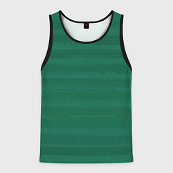 Мужская майка без рукавов Тёмный зелёный текстурные полосы