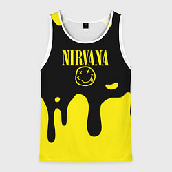 Майка-безрукавка мужская Нирвана потёки, цвет: 3D-белый