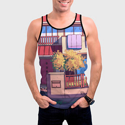 Майка-безрукавка мужская Lo-fi японский стиль улица, цвет: 3D-черный — фото 2