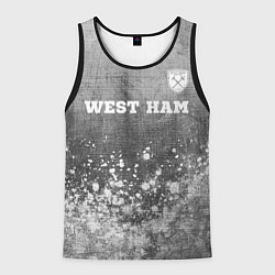 Майка-безрукавка мужская West Ham - grey gradient посередине, цвет: 3D-черный