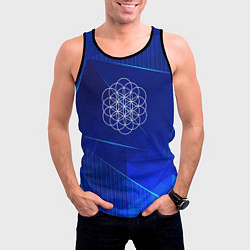 Майка-безрукавка мужская Coldplay blue poly, цвет: 3D-черный — фото 2