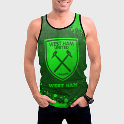 Майка-безрукавка мужская West Ham - green gradient, цвет: 3D-черный — фото 2