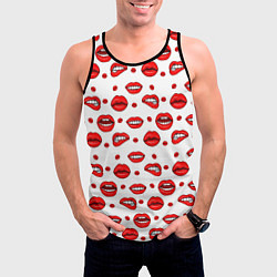 Майка-безрукавка мужская Губной паттерн, цвет: 3D-черный — фото 2