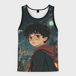 Майка-безрукавка мужская Гарри Поттер и ночной город, цвет: 3D-черный