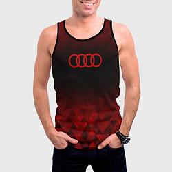 Майка-безрукавка мужская Audi red poly, цвет: 3D-черный — фото 2