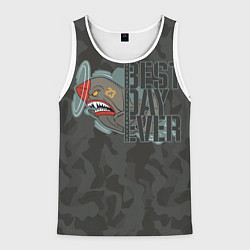 Майка-безрукавка мужская Лучший день в жизни, цвет: 3D-белый