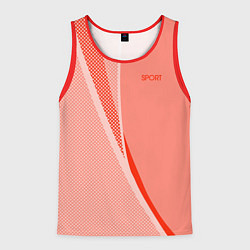 Мужская майка без рукавов Sport персиковый с полосой