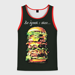 Майка-безрукавка мужская Все дуреют с этого фастфуда, цвет: 3D-красный