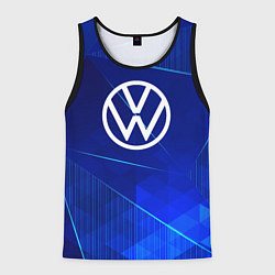 Майка-безрукавка мужская Volkswagen blue poly, цвет: 3D-черный