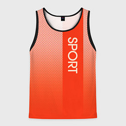 Мужская майка без рукавов Sport красно-оранжевый с вертикальной полосой