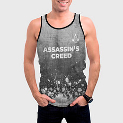 Майка-безрукавка мужская Assassins Creed - grey gradient посередине, цвет: 3D-черный — фото 2