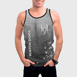 Майка-безрукавка мужская Watch Dogs - grey gradient вертикально, цвет: 3D-черный — фото 2