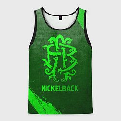 Майка-безрукавка мужская Nickelback - green gradient, цвет: 3D-черный