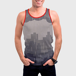 Майка-безрукавка мужская Вечерний дождь, цвет: 3D-красный — фото 2