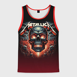 Майка-безрукавка мужская Metallica - fire skull, цвет: 3D-красный