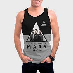 Майка-безрукавка мужская 30 Seconds to Mars - poster, цвет: 3D-черный — фото 2