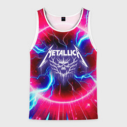 Майка-безрукавка мужская Metallica - neon glow, цвет: 3D-белый