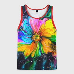 Мужская майка без рукавов Большой цветок - яркие краски