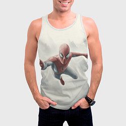 Майка-безрукавка мужская Человек паук в полете, цвет: 3D-белый — фото 2
