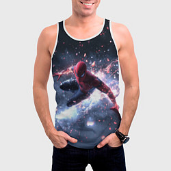 Майка-безрукавка мужская Человек - паук в полете, цвет: 3D-белый — фото 2