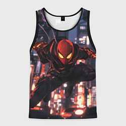 Майка-безрукавка мужская Человек паук в черном, цвет: 3D-черный